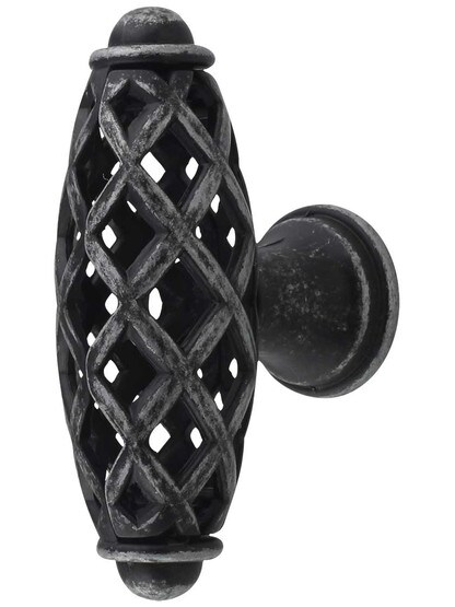 Tuscany Cabinet Knob - 13/16 inch x 1 7/16 inch in Distressed Antique Silver.